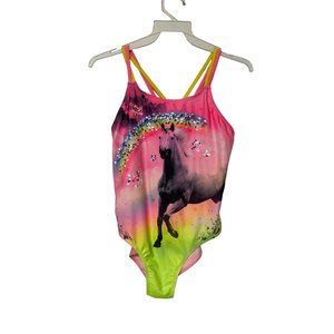 Wonder Nation pink sequence unicorn one piece swimsuit girls L plus 10/12 1512